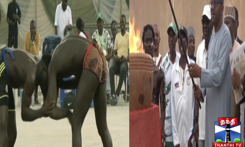 விறுவிறுப்பாக நடைபெற்ற பாரம்பரிய மல்யுத்த போட்டி