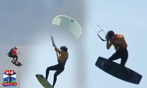 பறந்து வந்து சர்ஃபிங்...மிரட்டலான போட்டி