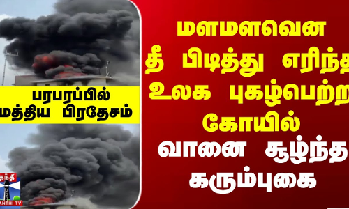 தீ பிடித்து எரிந்த உலக புகழ்பெற்ற கோயில் - வானை சூழ்ந்த கரும்புகை