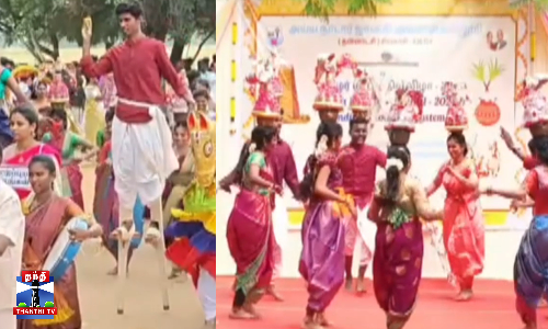 மாட்டு வண்டி முதல் பறை இசை வரை... மாணவர்களின் அசத்தல் பொங்கல்