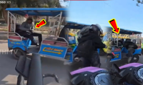 ஆபாச சைகை செய்த நபரை விரட்டி சென்று அடித்த இளம்பெண்