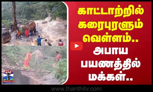 Dharmapuri | Flood | Rain | காட்டாற்றில் கரைபுரளும் வெள்ளம்.. அபாய பயணத்தில் மக்கள்