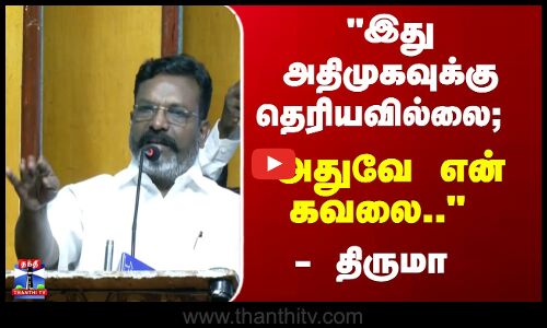 Thirumavalavan | இது அதிமுகவுக்கு தெரியவில்லை; அதுவே என் கவலை.. - திருமா