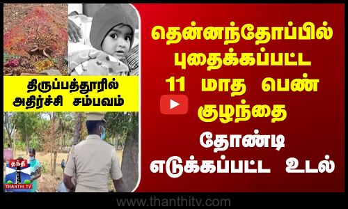 தென்னந்தோப்பில் புதைக்கப்பட்ட 11 மாத குழந்தை | தோண்டி எடுக்கப்பட்ட  உடல்