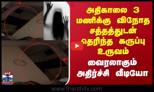 அதிகாலை 3 மணிக்கு விநோத சத்தத்துடன் தெரிந்த கருப்பு உருவம் - வைரலாகும் அதிர்ச்சி வீடியோ