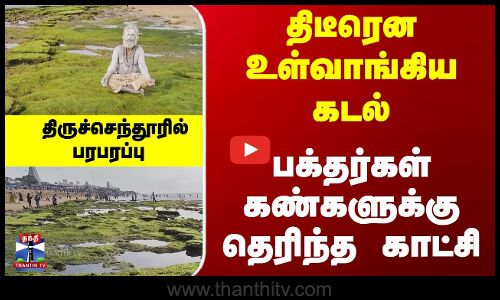 திடீரென உள்வாங்கிய கடல்... பக்தர்கள் கண்களுக்கு தெரிந்த காட்சி... திருச்செந்தூரில் பரபரப்பு