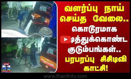 Tirupathur | வளர்ப்பு நாய் செய்த வேலை.. கொடூரமாக அடித்துக்கொண்ட குடும்பங்கள்.. பரபரப்பு சிசிடிவி..