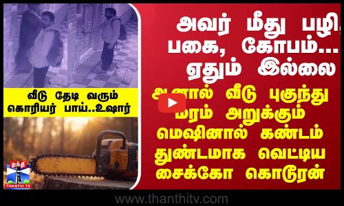 வீடு புகுந்து மரம் அறுக்கும் மெஷினால் கண்டம் துண்டமாக வெட்டிய கொடூரன் - நடுங்கவிடும் வீடியோ