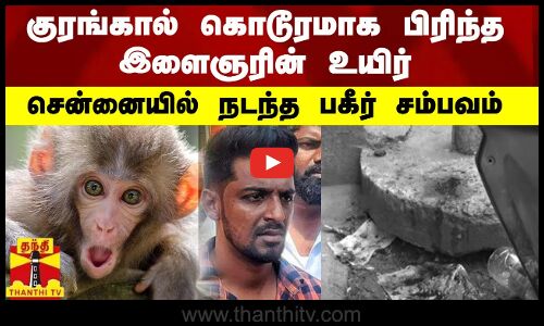 குரங்கால் கொடூரமாக  பிரிந்த சிலரின் இளைஞரின் உயிர்..விசாரணையில் காத்திருந்த அதிர்ச்சி