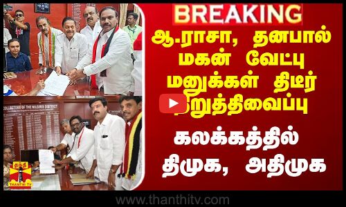 #Breaking|| ஆ.ராசா, தனபால் மகன் வேட்பு மனுக்கள் திடீர் நிறுத்திவைப்பு.. கலக்கத்தில் திமுக, அதிமுக