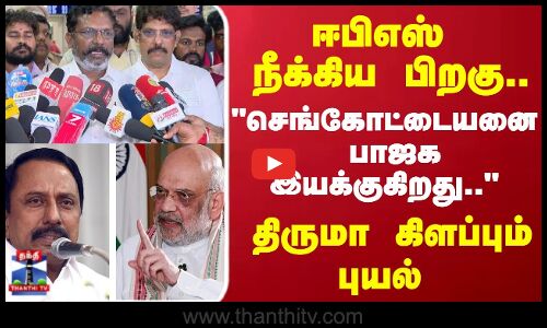 ஈபிஎஸ் நீக்கிய பிறகு.. செங்கோட்டையனை பாஜக இயக்குகிறது.. திருமா கிளப்பும் புயல்