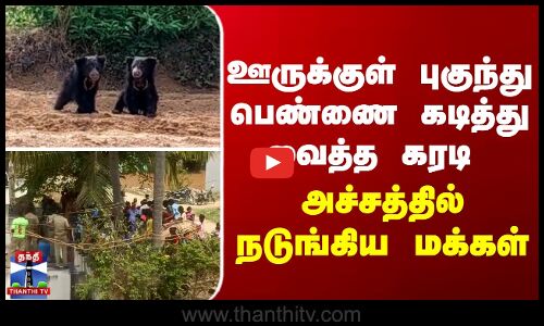 ஊருக்குள் புகுந்த கரடி கடித்து பெண் காயம் - அச்சத்தில் மக்கள்