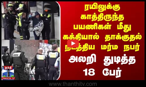ரயிலுக்கு காத்திருந்த பயணிகள் மீது கத்தியால் தாக்குதல் அலறி துடித்த 18 பேர்