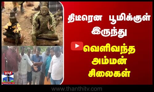 திடீரென பூமிக்குள் இருந்து வெளிவந்த அம்மன் சிலைகள்
