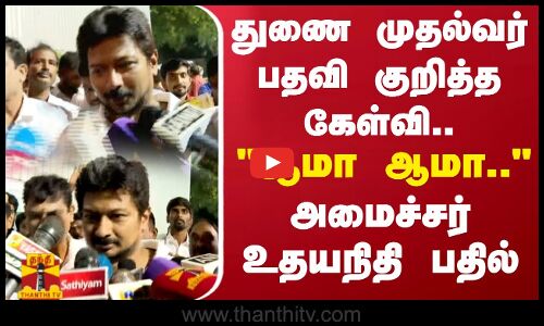 துணை முதல்வர் பதவி குறித்த கேள்வி..  ஆமா ஆமா..அமைச்சர் உதயநிதி ஸ்டாலின் பதில்