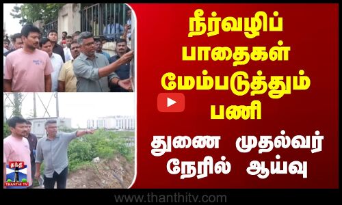chennai | Udayanidhi Stalin | நீர்வழிப் பாதைகள் மேம்படுத்தும் பணி - துணை முதல்வர் நேரில் ஆய்வு