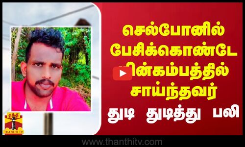 செல்போனில் பேசிக்கொண்டே மின்கம்பத்தில் சாய்ந்தவர் துடி துடித்து பலி