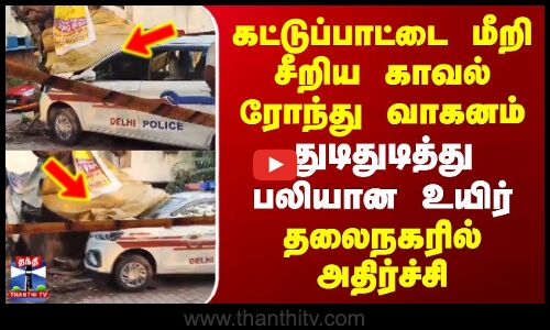 Delhi Police Patrol | கட்டுப்பாட்டை மீறி சீறிய காவல் ரோந்து வாகனம் - துடிதுடித்து பலியான உயிர்..