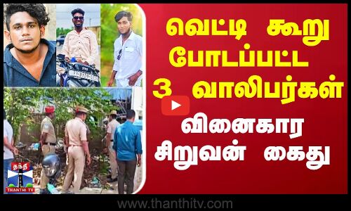 வெட்டி கூறு போடப்பட்ட 3 வாலிபர்கள் - வினைகார சிறுவன் கைது