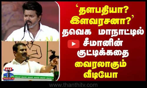 `தளபதியா? இளவரசனா? - தவெக மாநாட்டில் சீமானின் குட்டிக்கதை
