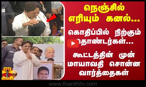 நெஞ்சில் எரியும் கனல்; கொதிப்பில் தொண்டர்கள்... கூட்டத்தின் முன் மாயாவதி சொன்ன வார்த்தைகள்