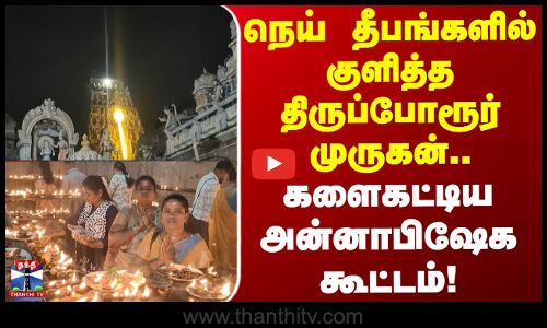 Thiruporur Murugan | நெய் தீபங்களில் குளித்த திருப்போரூர் முருகன்.. களைகட்டிய அன்னாபிஷேக கூட்டம்