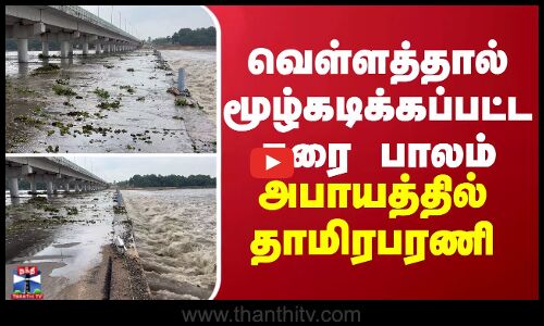 வெள்ளத்தால் மூழ்கடிக்கப்பட்ட தரை பாலம்...அபாயத்தில் தாமிரபரணி