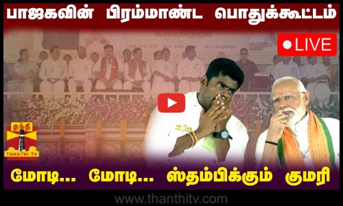 🔴LIVE : பாஜகவின் பிரம்மாண்ட பொதுக்கூட்டம் | மோடி... மோடி... ஸ்தம்பிக்கும் குமரி | நேரலை காட்சிகள்