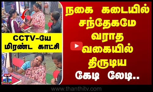 நகை கடையில் சந்தேகமே வராத வகையில் திருடிய கேடி லேடி.. CCTV-யே மிரண்ட காட்சி