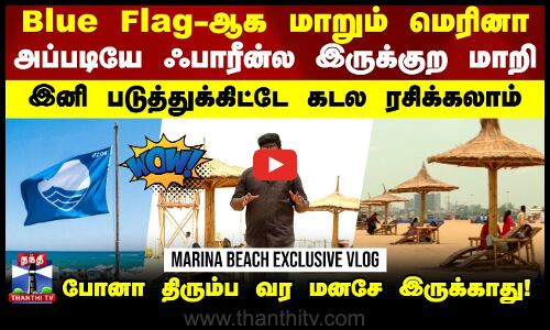 Blue Flag-ஆக மாறும் மெரினாஅப்படியே ஃபாரீன்ல இருக்குற மாறி கடல ரசிக்கலாம்
