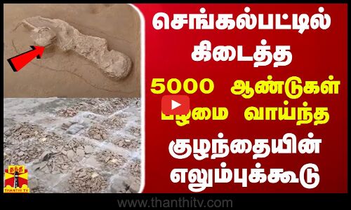 செங்கல்பட்டில் கிடைத்த 5000 ஆண்டுகள் பழமை வாய்ந்த குழந்தையின் எலும்புக்கூடு