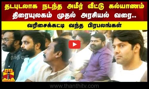 தடபுடலாக நடந்த அமீர் வீட்டு கல்யாணம்திரையுலகம் முதல் அரசியல் வரை வரிசைக்கட்டி வந்த பிரபலங்கள்