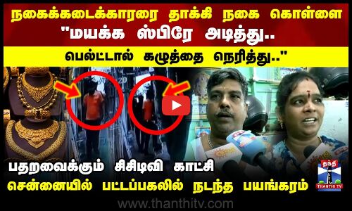 Chennai Gold Shop Theft | நகைக்கடை உரிமையாளரை தாக்கி தங்கம் கொள்ளை..பட்டப்பகலில் நடந்த பயங்கரம்