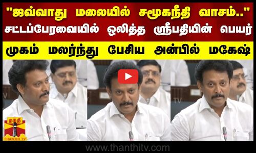 ஜவ்வாது மலையில் சமூகநீதி வாசம்.. சட்டப்பேரவையில் ஒலித்த ஸ்ரீபதியின் பெயர்- அன்பில் மகேஷ்