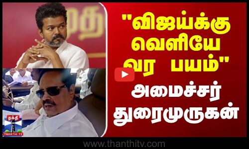 TVK Karur Stampede | விஜய்க்கு வெளியே வர பயம் - அமைச்சர் துரைமுருகன் பரபரப்பு கருத்து