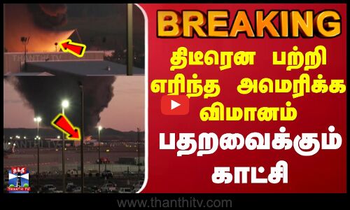 US | Airplane | Fire accident | திடீரென பற்றி எரிந்த அமெரிக்க விமானம் - பதறவைக்கும் காட்சி