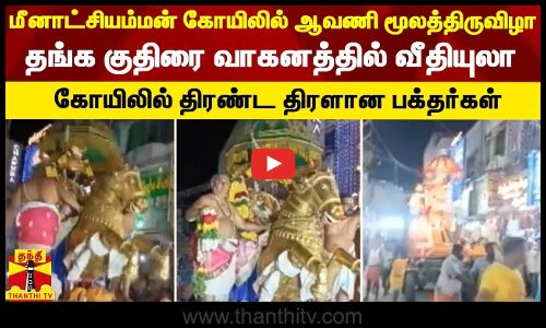 மீனாட்சியம்மன் கோயிலில் ஆவணி மூலத்திருவிழா - தங்க குதிரையில் வீதியுலா - திரண்ட திரளான பக்தர்கள்