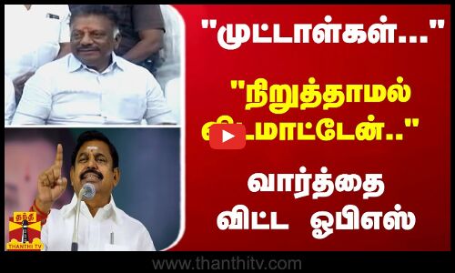 முட்டாள்கள்... நிறுத்தாமல் விடமாட்டேன்.. வார்த்தை விட்ட ஓபிஎஸ்