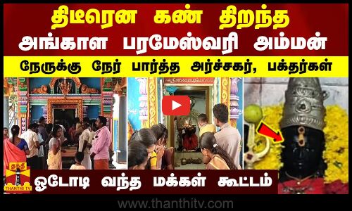 திடீரென கண் திறந்த அங்காள பரமேஸ்வரி அம்மன்...நேருக்கு நேர் பார்த்த அர்ச்சகர், பக்தர்கள்