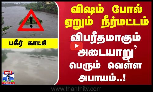 Cyclone Alert | விஷம் போல் ஏறும் நீர்மட்டம்... விபரீதமாகும் அடையாறு ஆறு... பெரும் வெள்ள அபாயம்..!