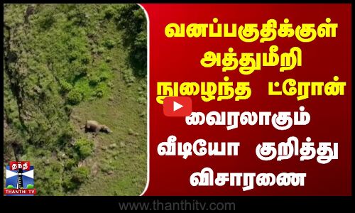 வனப்பகுதிக்குள் அத்துமீறி நுழைந்த ட்ரோன் | வைரலாகும் வீடியோ குறித்து விசாரணை