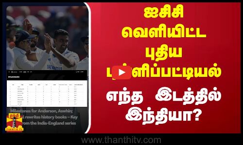 ஐசிசி வெளியிட்ட புதிய புள்ளிப்பட்டியல்  - எந்த இடத்தில் இந்தியா?