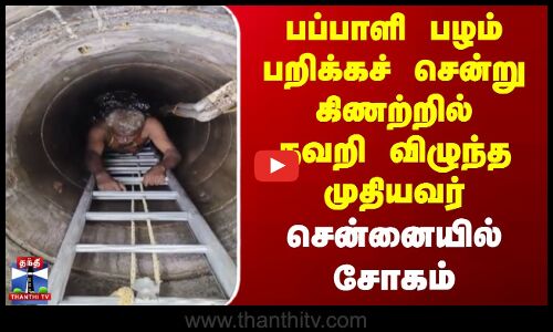 பப்பாளி பழம் பறிக்கச் சென்று கிணற்றில் தவறி விழுந்த முதியவர்