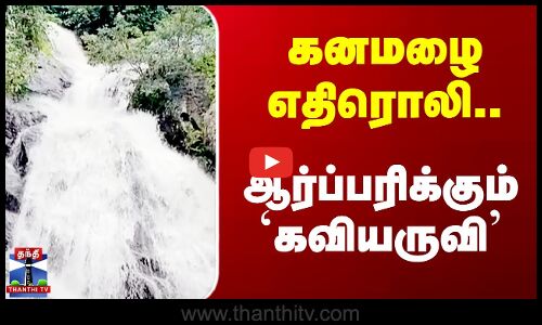 கனமழை எதிரொலி.. ஆர்ப்பரிக்கும் `கவியருவி’