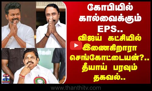 TVK Vijay | EPS | Sengottaiyan | கோபியில் கால்வைக்கும் EPS..விஜய் கட்சியில் இணைகிறாரா செங்கோட்டையன்?