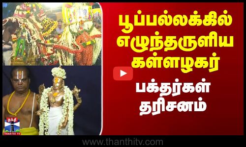 பூப்பல்லக்கில் எழுந்தருளிய கள்ளழகர் - பக்தர்கள் தரிசனம்