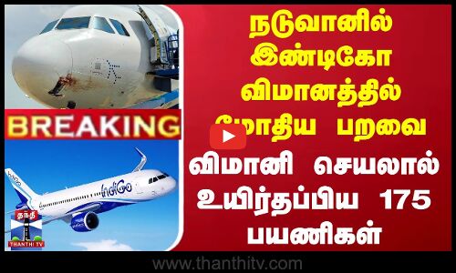 நடுவானில் இண்டிகோ விமானத்தில் மோதிய பறவை - உயிர்தப்பிய 175 பயணிகள்