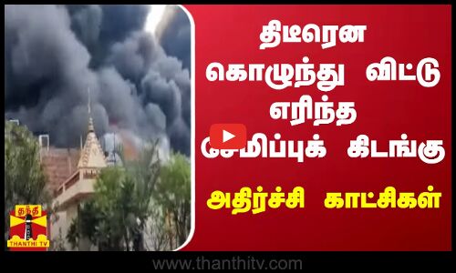திடீரென கொழுந்து விட்டு எரிந்த சேமிப்புக் கிடங்கு - அதிர்ச்சி காட்சிகள்