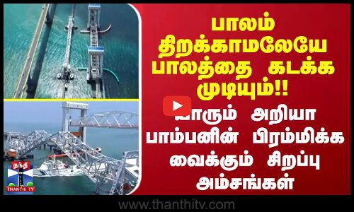 பாலம் திறக்காமலேயே பாலத்தை கடக்க முடியும்!! யாரும் அறியா பாம்பனின் பிரம்மிக்க வைக்கும் அம்சங்கள்