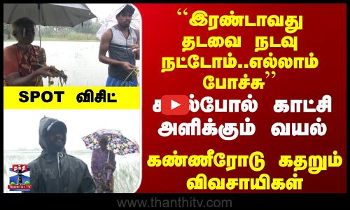 ``இரண்டாவது தடவை நடவு நட்டோம்..எல்லாம் போச்சு’’ கடல்போல் காட்சி அளிக்கும் வயல்
